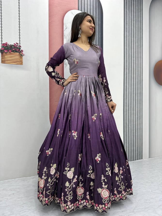 AK 017 Chinon Wear Designer Gown Exporters In India